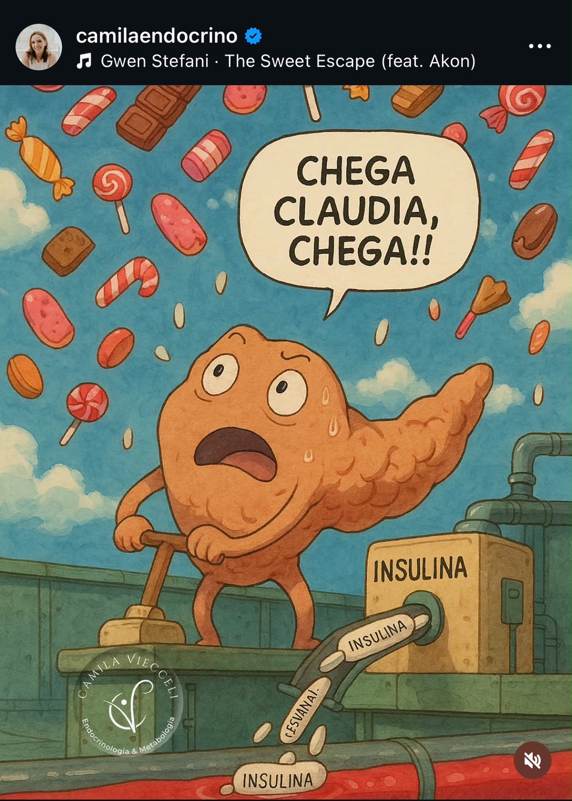 Post para a Dra. Camila Viecceli: o trabalho do pâncreas e a insulina